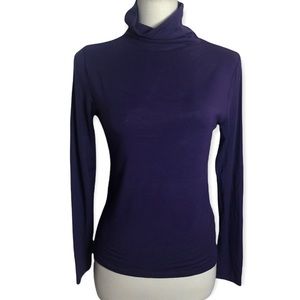 Jones New York Signature Women’s Size Small Purple Stretch Turtleneck